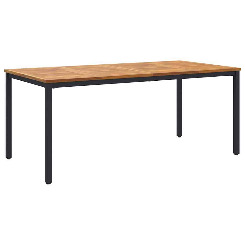 Garten Essgruppe 7 pcs Schwarz und Holz 180 x 90 x 75 cm